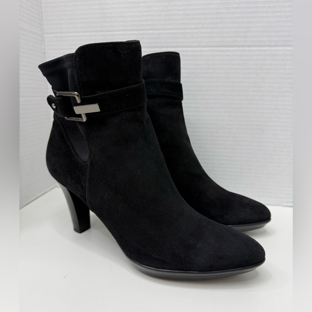 Aquatalia Black Suede Heeled Boots size 9.5